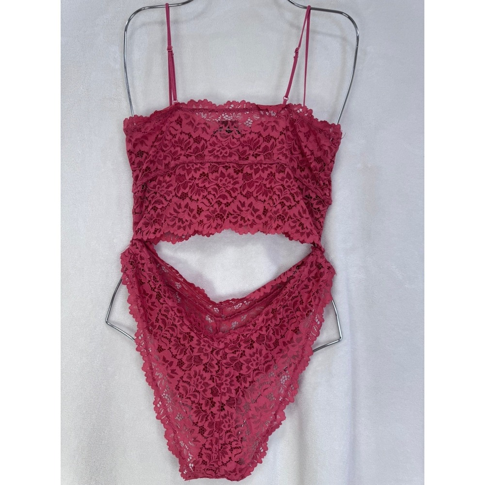 Urban Outfitters Mauve Magnolia Lace Cutout Body Suit Size L